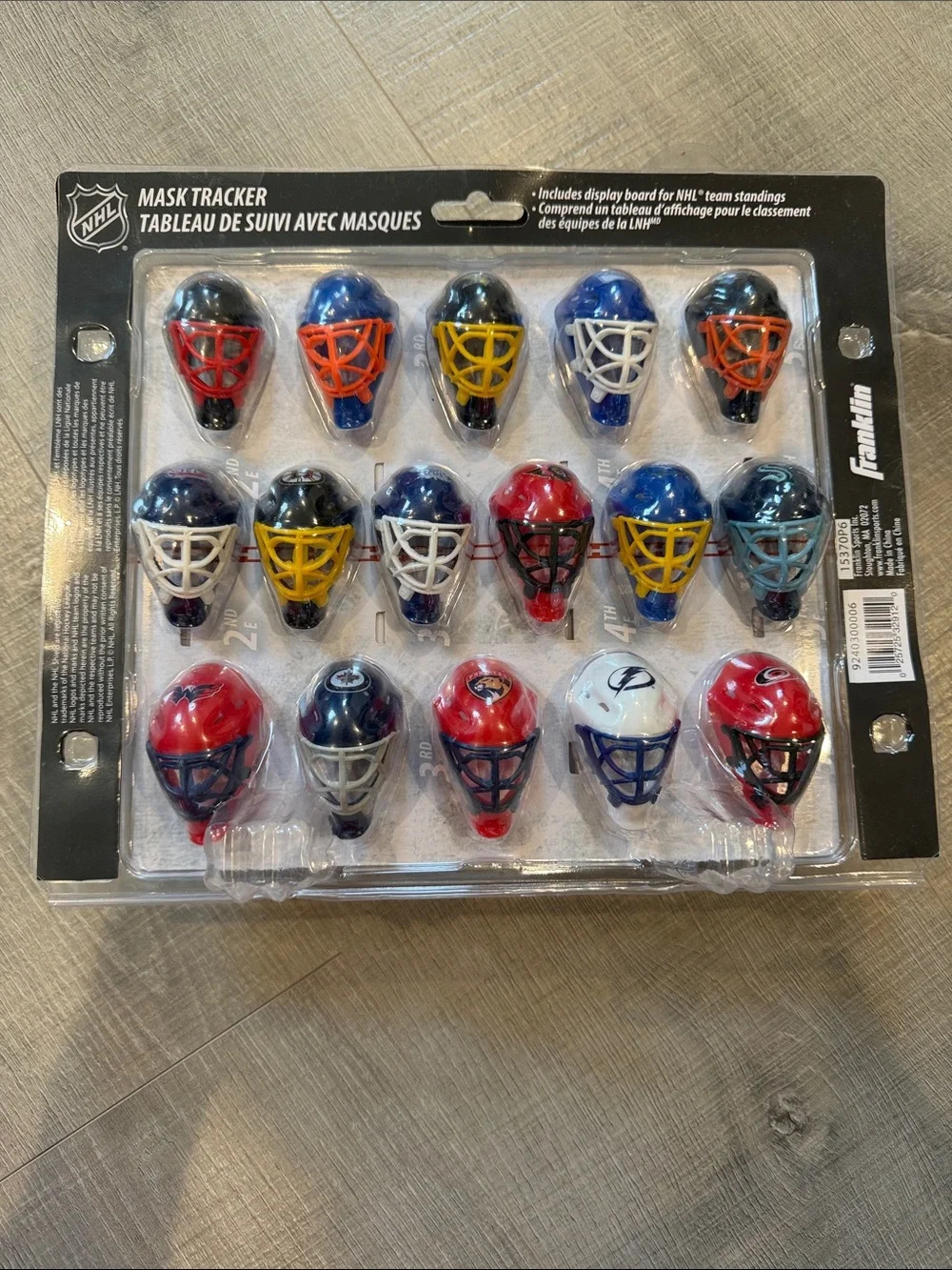 NHL Mini Mask Tracker Set - Blue Red White Yellow Green Black Teal